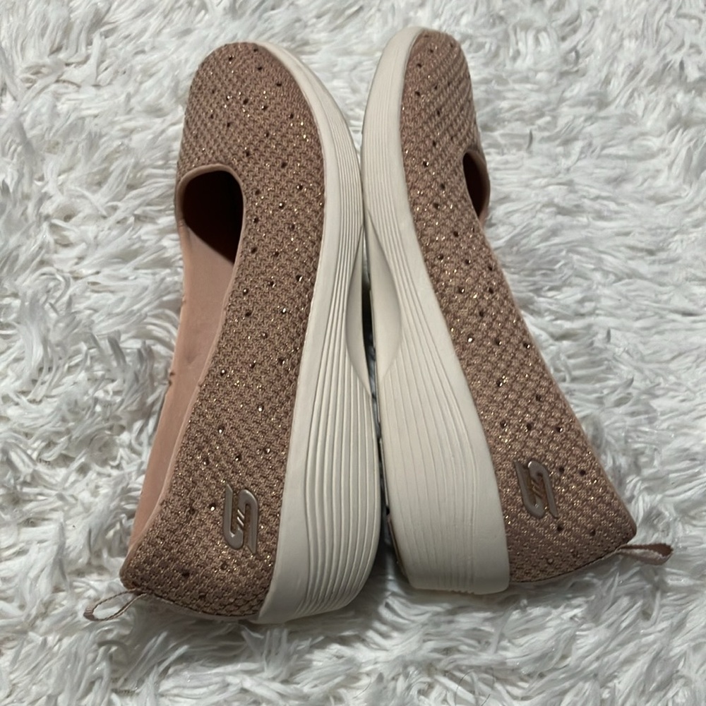 Skechers Women's Beige Knit Flats - Picture 5 of 7